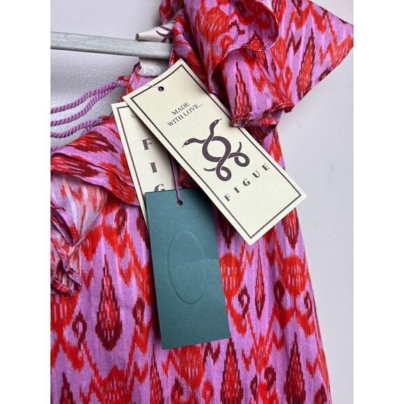 Figue Tahlia Ruffle Flutter Sleeve High-Low Dress NWT Sz. S - Picture 6 of 11